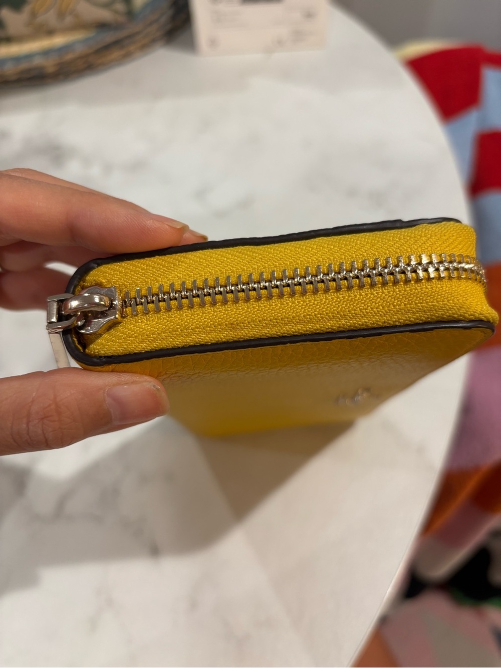 Kate Spade Yellow Pebbled Leather Zip-Around Wallet - Picture 9 of 10